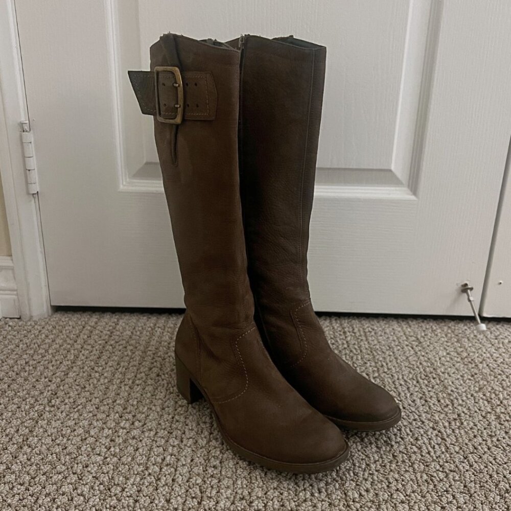 Paul Green Optimist Knee High Brown Leather Boots Size US 8.5